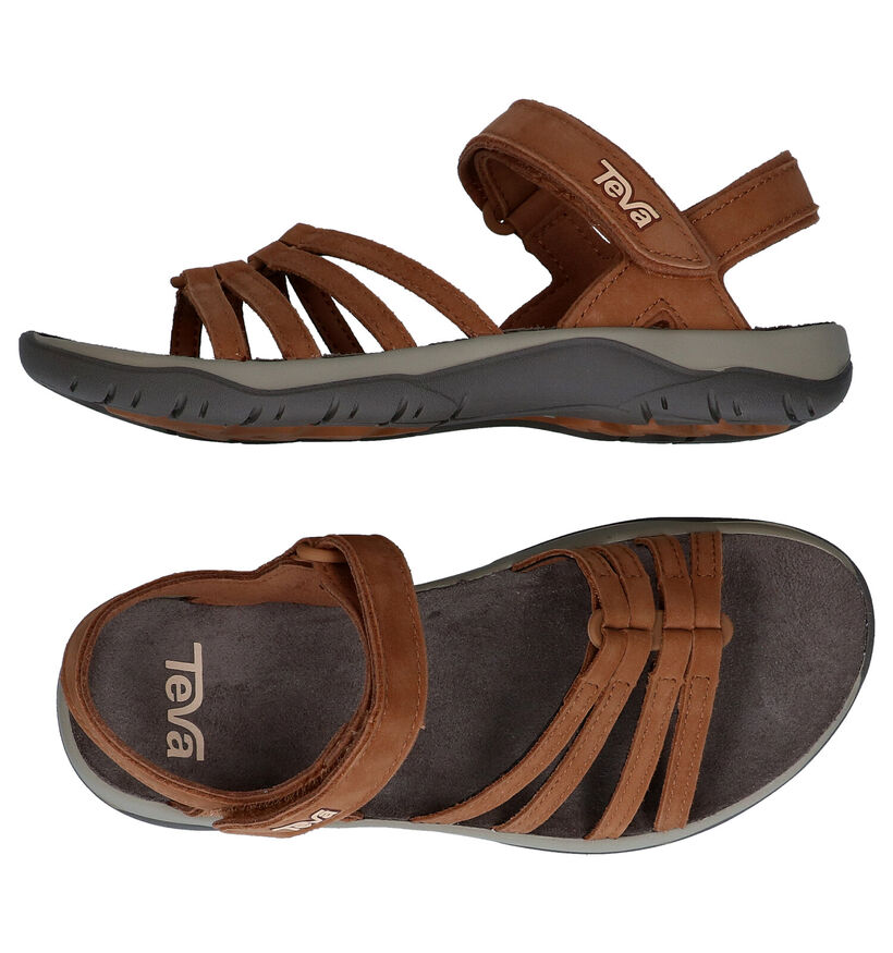 Teva Elzada Cognac Sandalen in nubuck (289235)