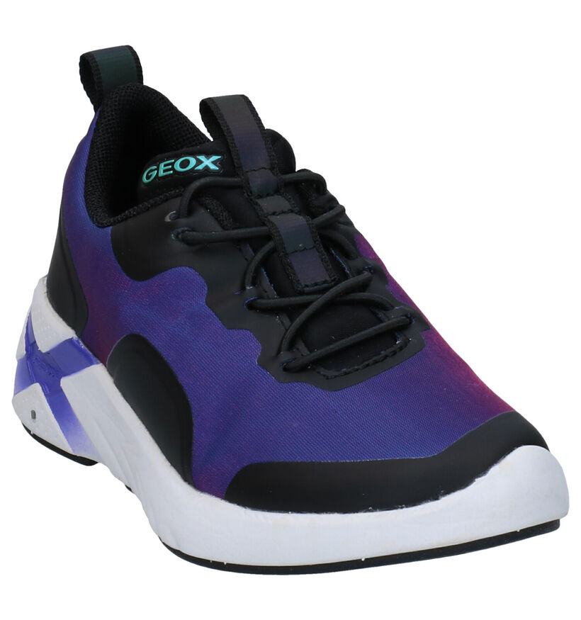 Geox Playkix Paarse Sneakers in stof (284110)