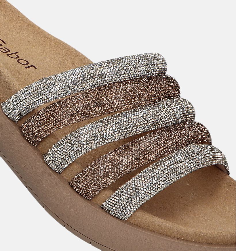 Gabor Best Fitting Gouden Platform Slippers voor dames (339399)