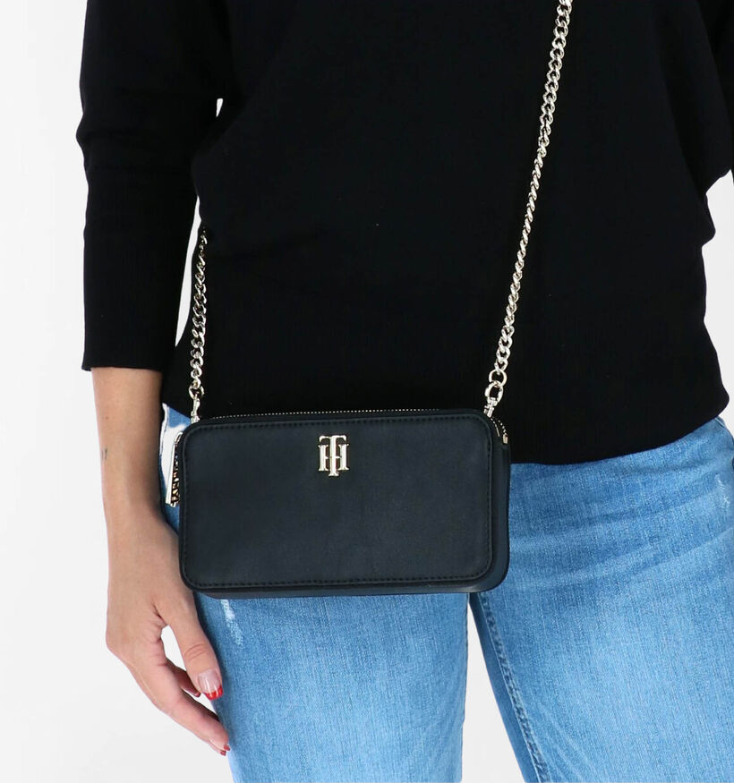 Tommy Hilfiger Zwarte Crossbody Tas in leer (276512)