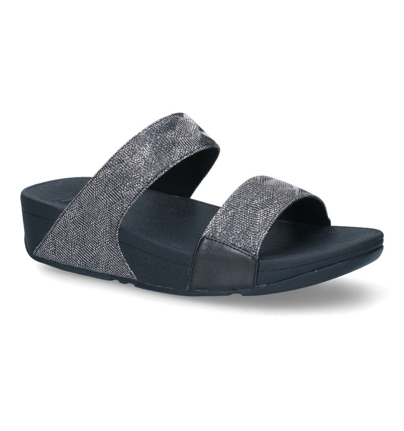 FitFlop Lulu Geo Glitz Zwarte Slippers in stof (304821)