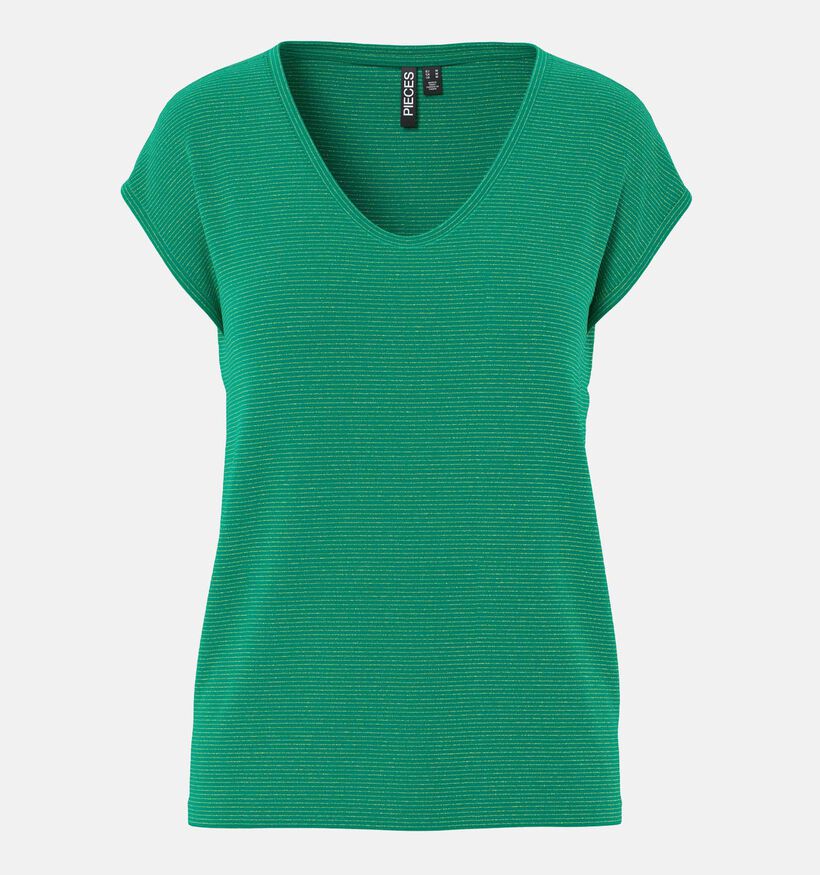 Pieces Billo Lurex Groene T-shirt voor dames (367043)