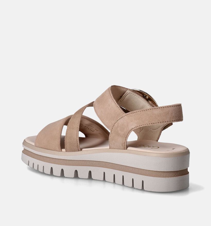 Gabor Best Fitting Beige Sandalen met sleehak voor dames (355031)