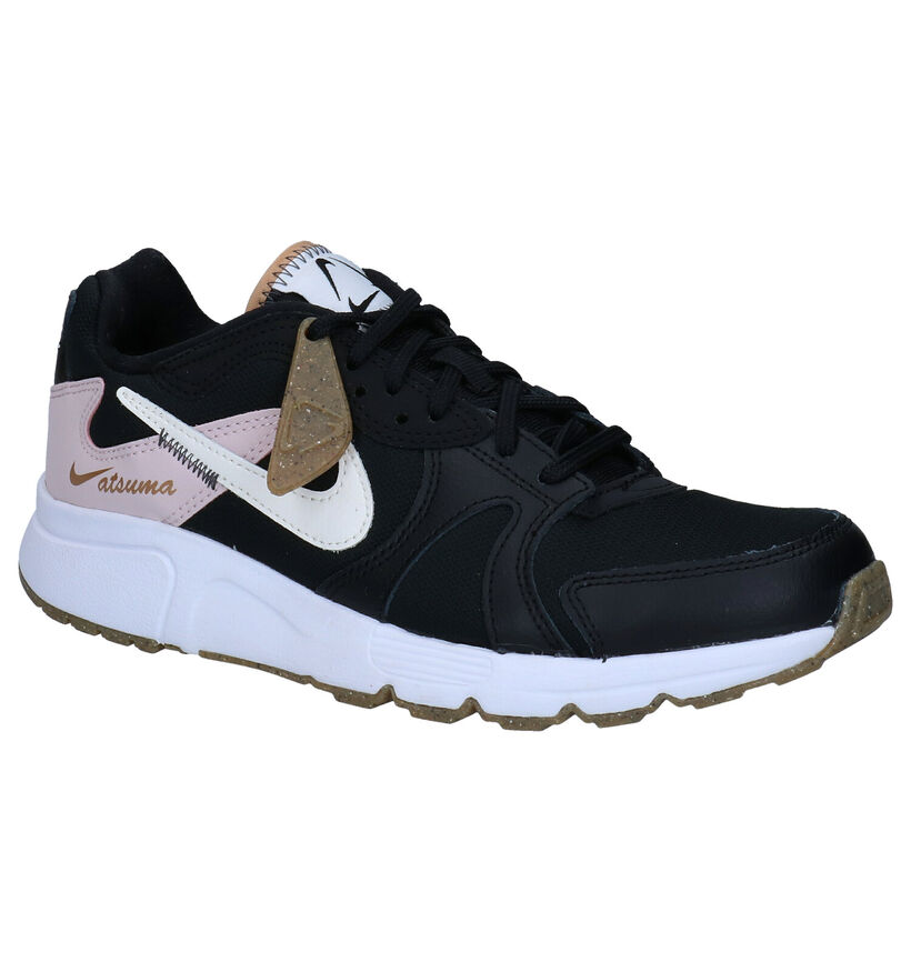 Nike Atsuma Zwarte Sneakers in kunstleer (277469)