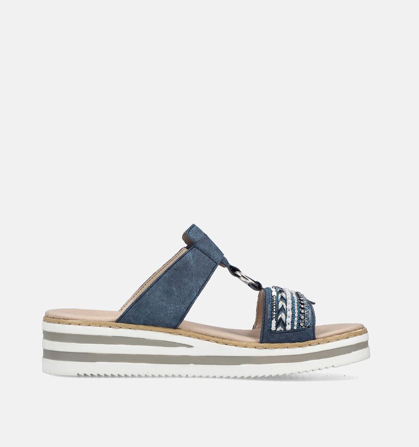 Rieker Blauwe Slippers met Sleehak voor dames (354969)