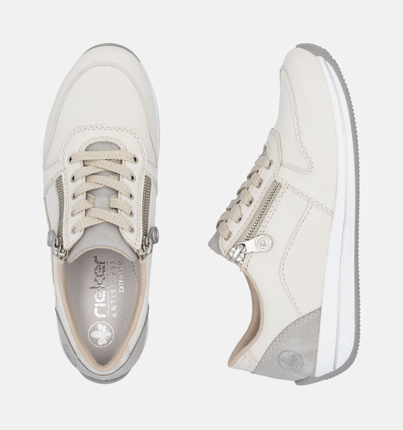 Rieker Ecru Veterschoenen voor dames (351228) - geschikt voor steunzolen