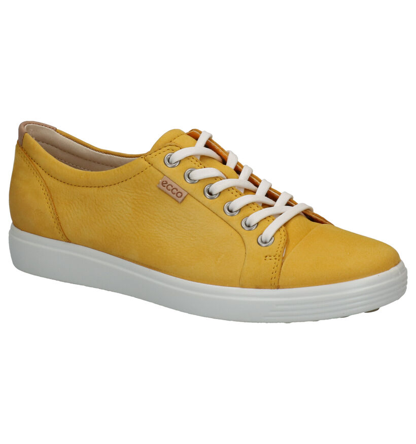 Ecco Soft 7 Blauwe Veterschoenen in leer (270017)
