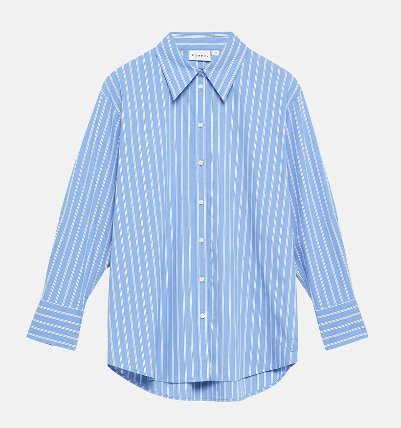 comma Poplin Stripe Blauwe Hemd voor dames (373156)