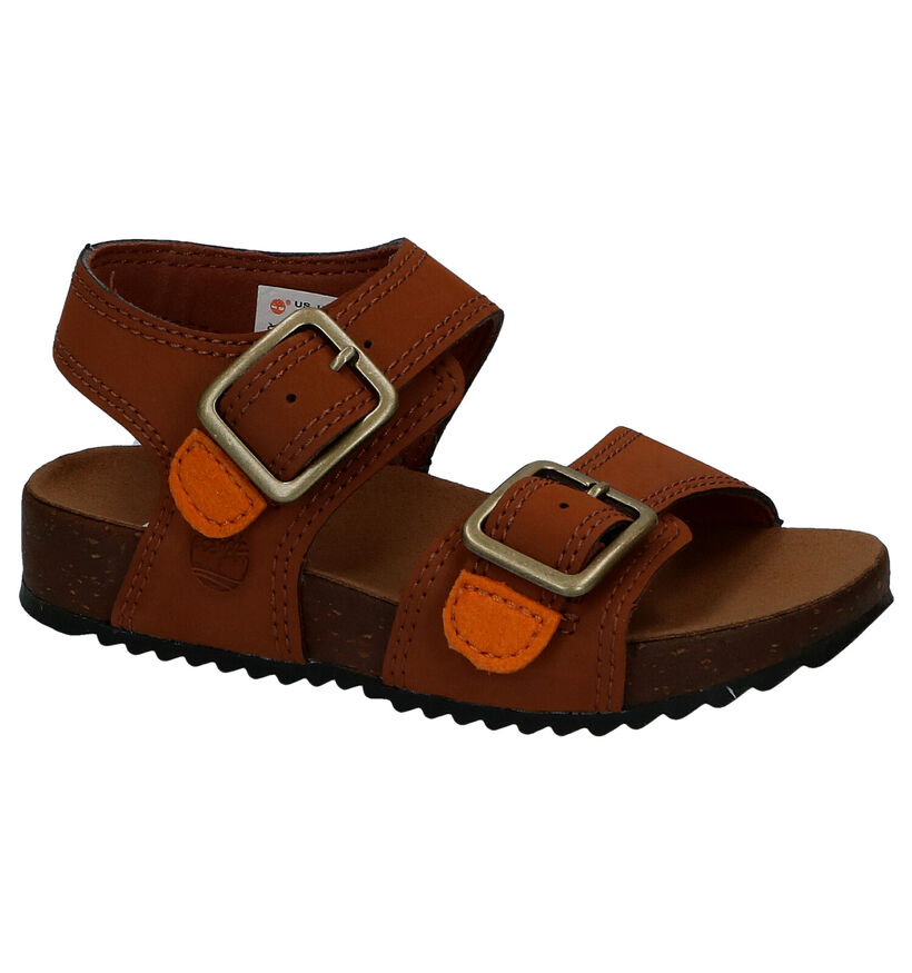 Timberland Castle Island Cognac Sandalen in stof (286215)