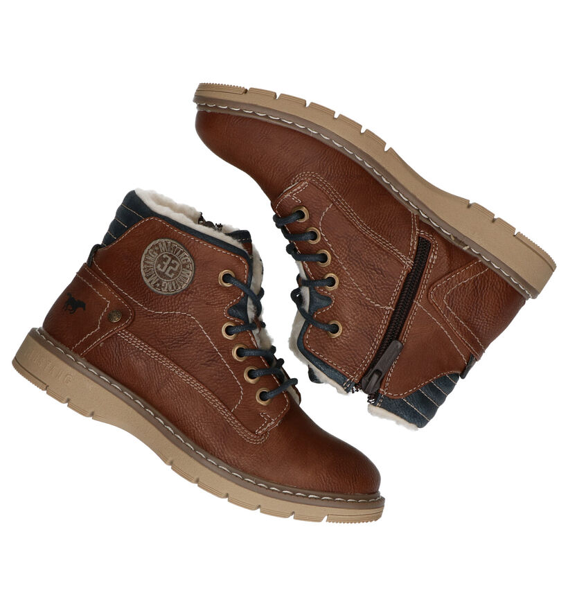 Mustang Bottines en Cognac en simili cuir (277438)