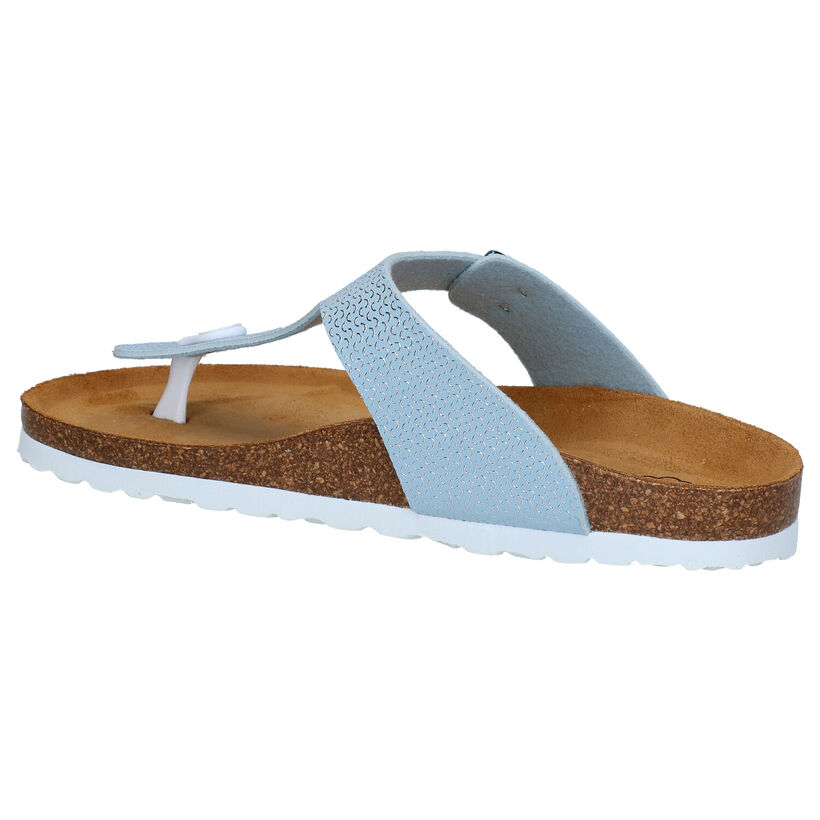 Bio Dream Nu-pieds plates en Bleu clair en simili cuir (266161)