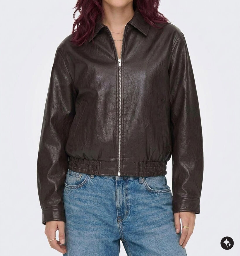 JDY Abby Faux Leather Chocoladebruine Jas voor dames (379368)