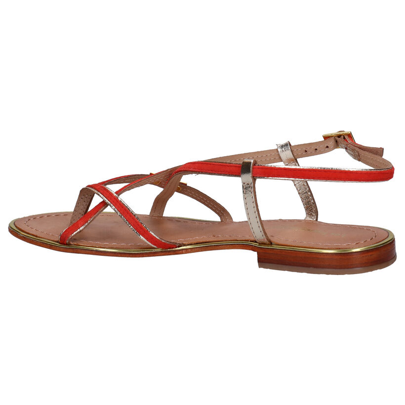 Les Tropeziennes Monagold Oranje Sandalen in daim (275040)