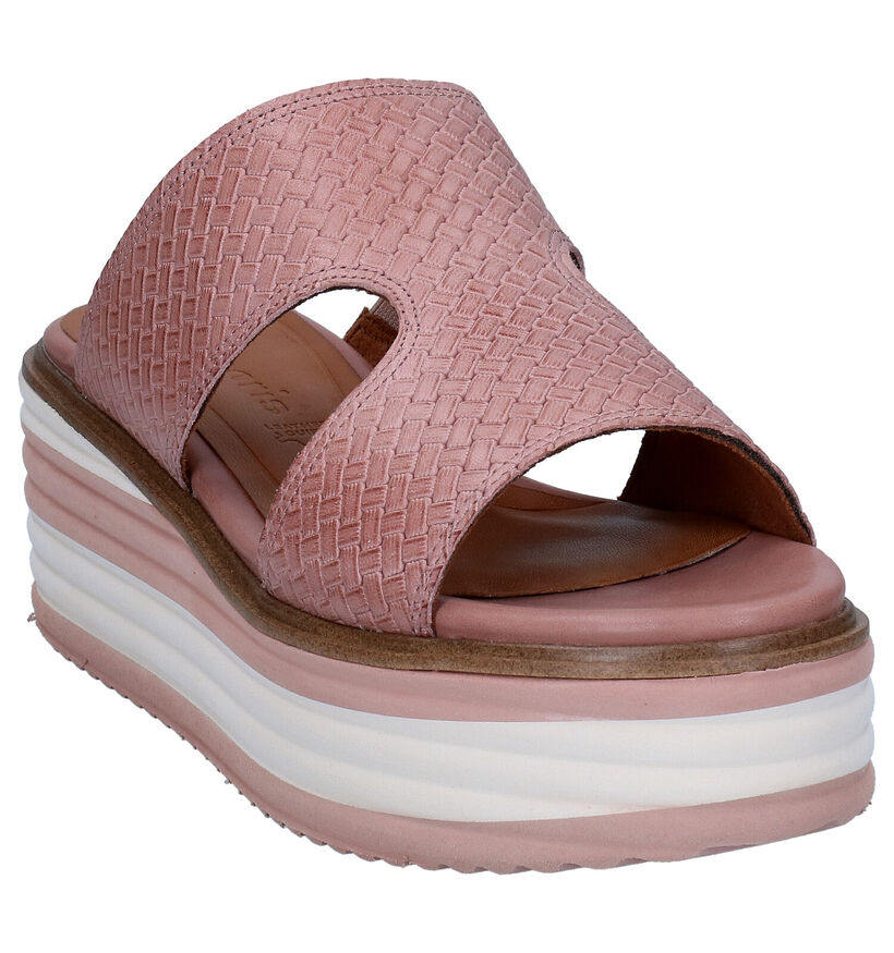 Tamaris Touch it Mules en Rose en cuir (291615)