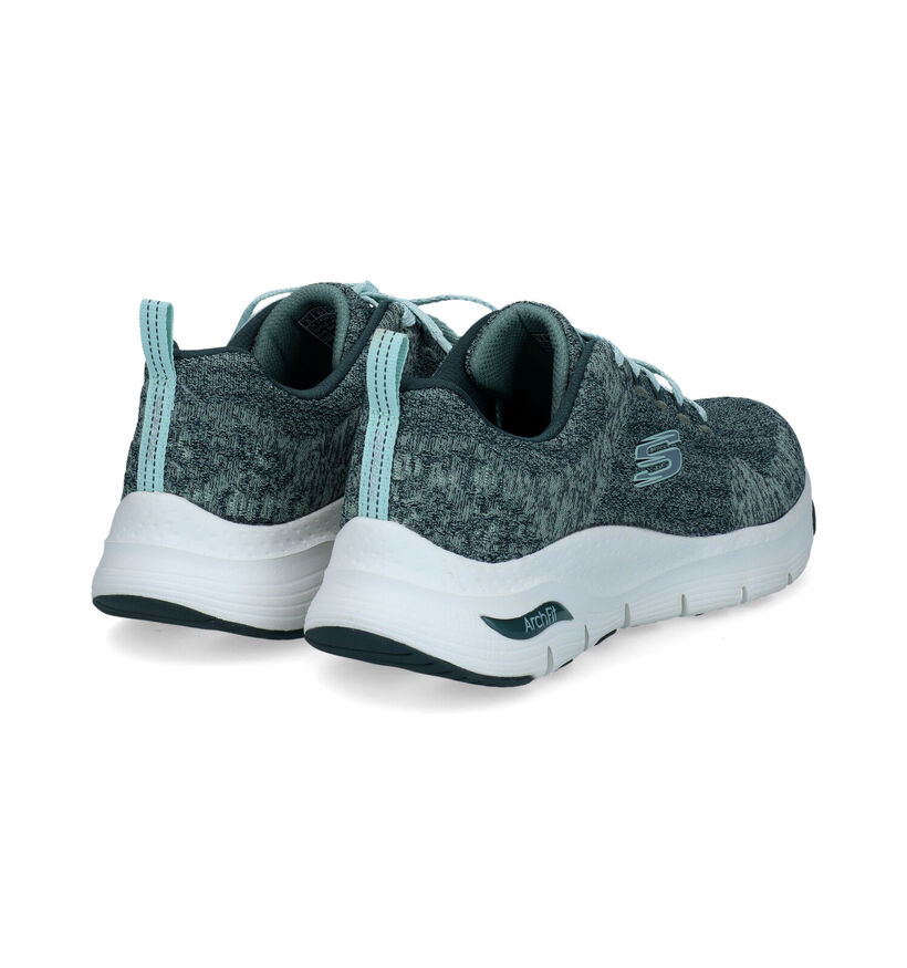 Skechers Arch Fit Comfy Wave Baskets en Vert pour femmes (312803) - pour semelles orthopédiques