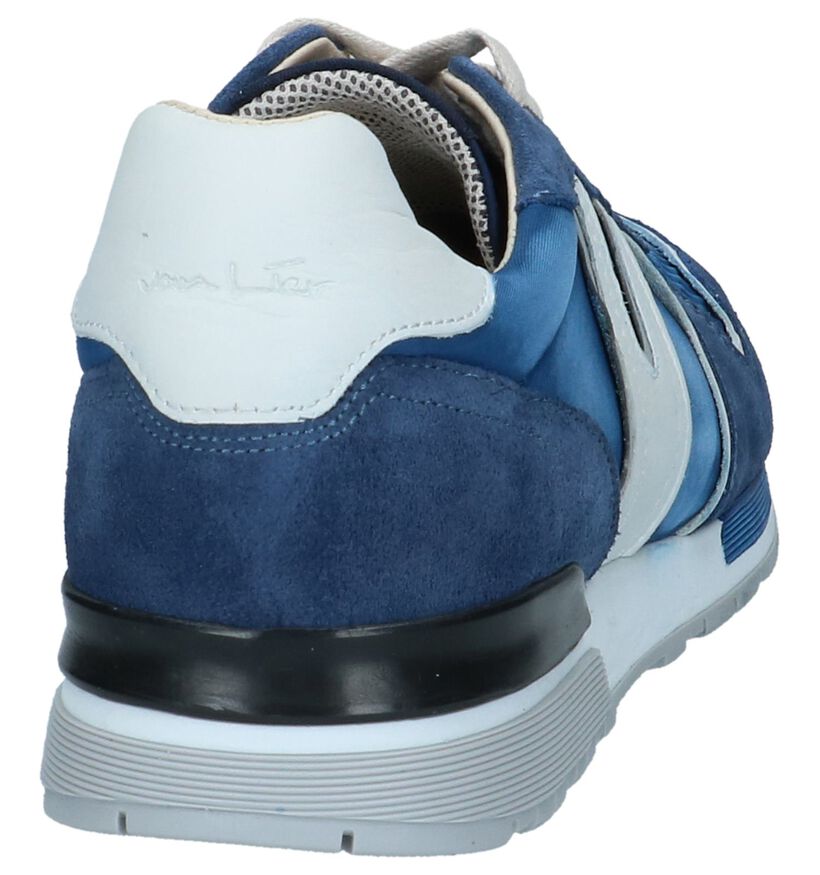 Van Lier Blauwe Geklede Sneakers in daim (232865)