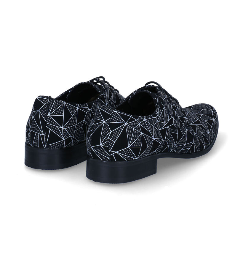 Lureaux Silver Spider Zwarte Geklede Veterschoenen in kunststof (312586)