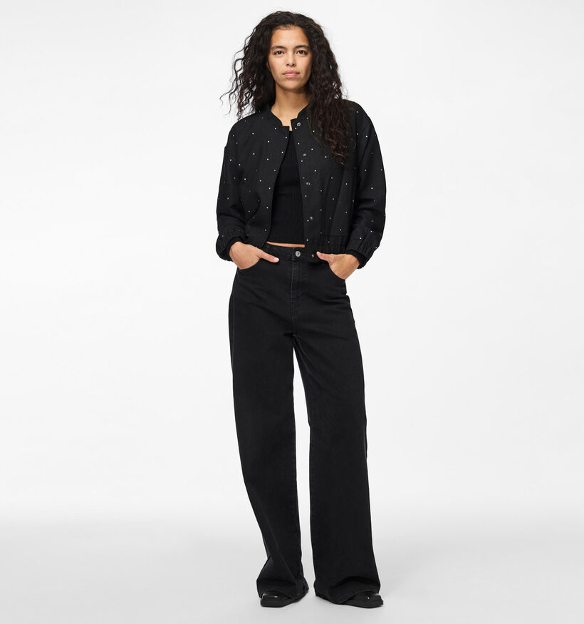 Pieces Rinnie Zwarte Bomber jas voor dames (348366)