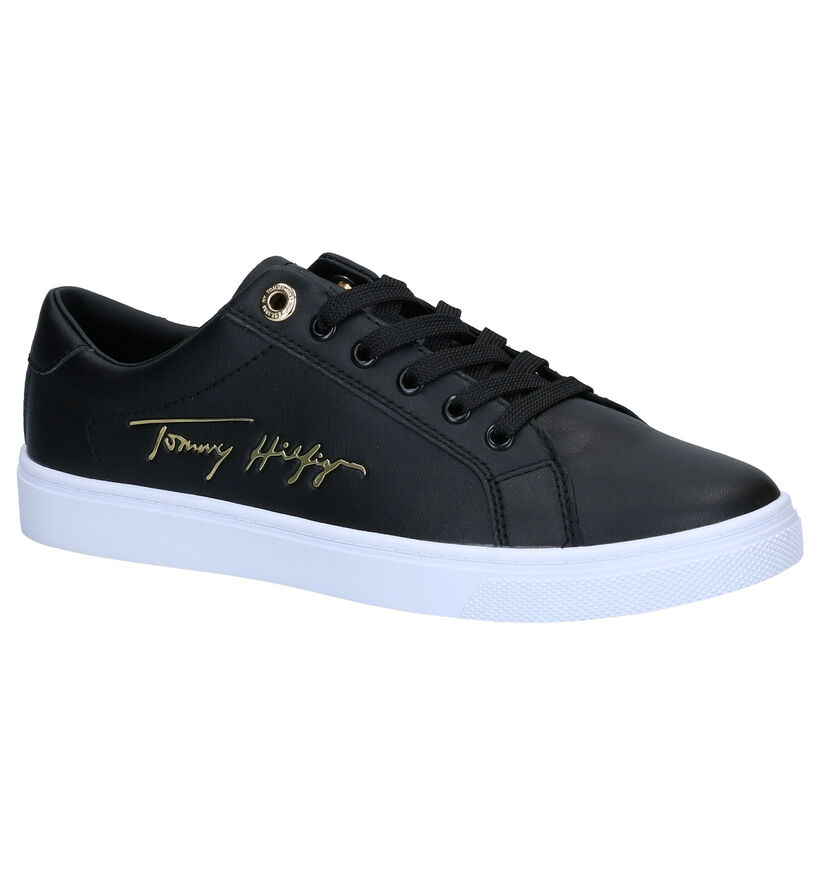 Tommy Hilfiger Signature Cupsole Witte Veterschoenen in leer (285403)