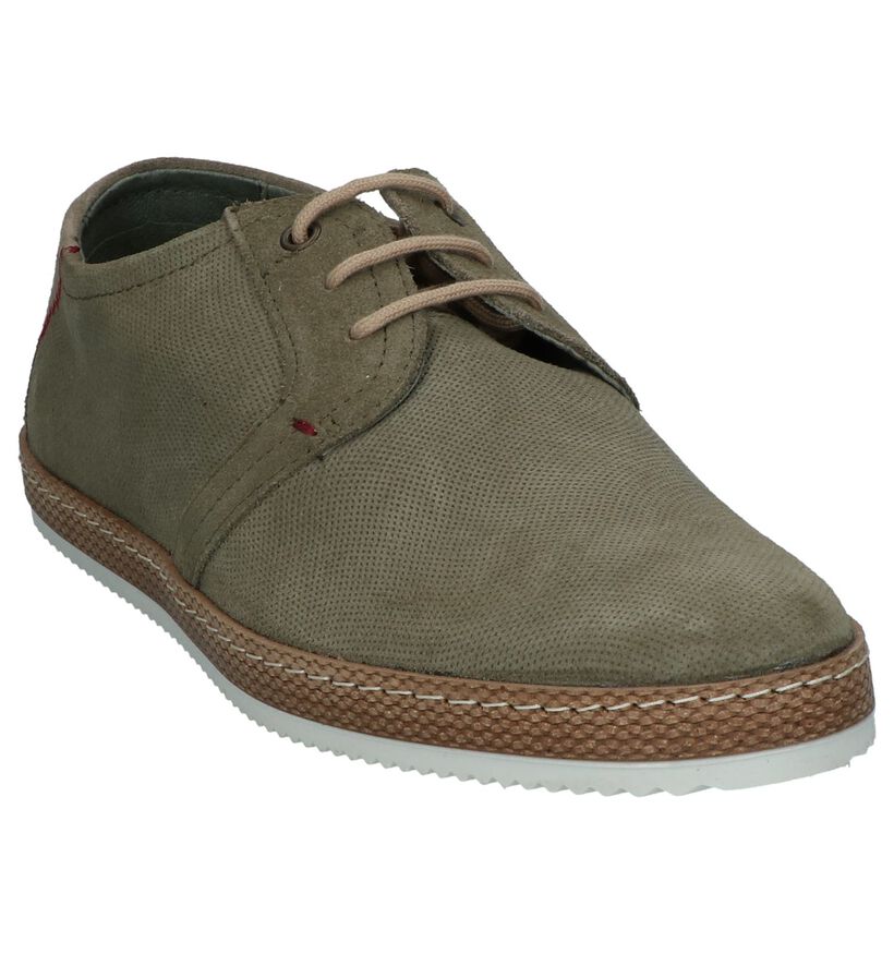 Borgo Sport Chaussures basses en Vert kaki en nubuck (247909)