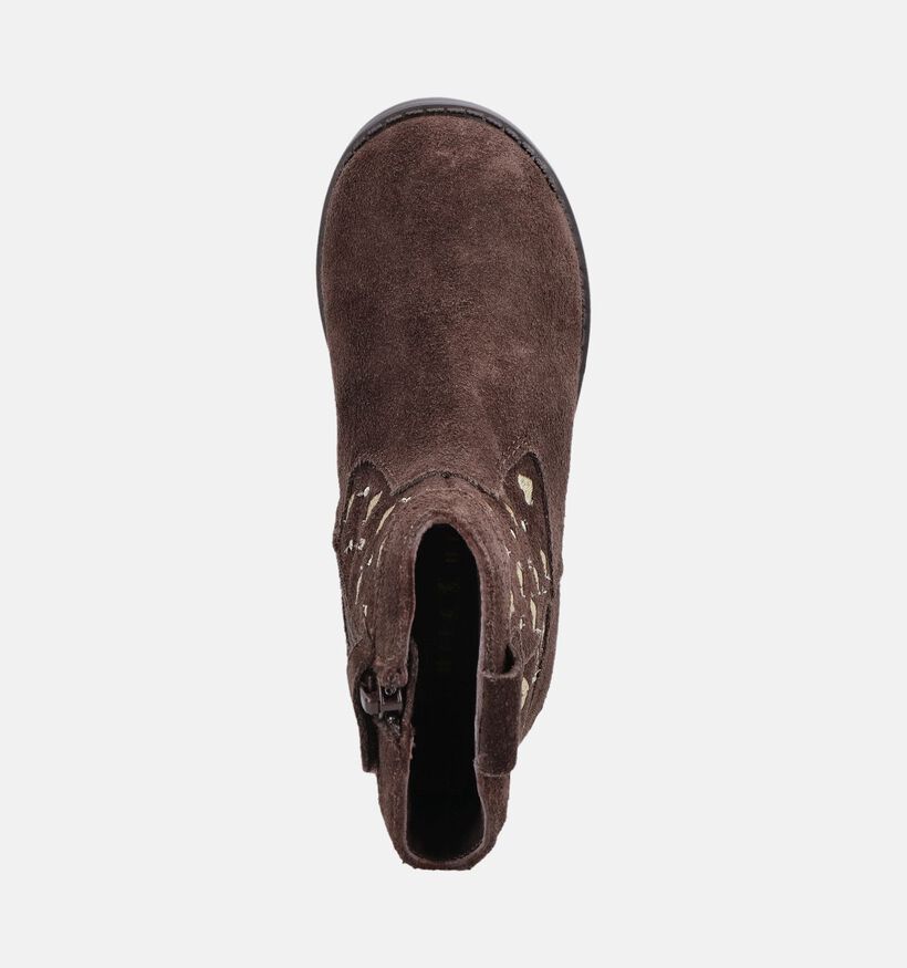 Milo & Mila Bottes hautes en Brun fonc&eacute; pour filles (379062)