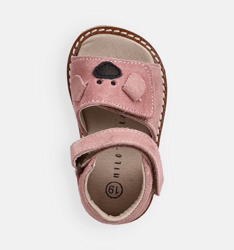 Milo & Mila Sandales pour b&eacute;b&eacute; en Rose pour filles (372551)