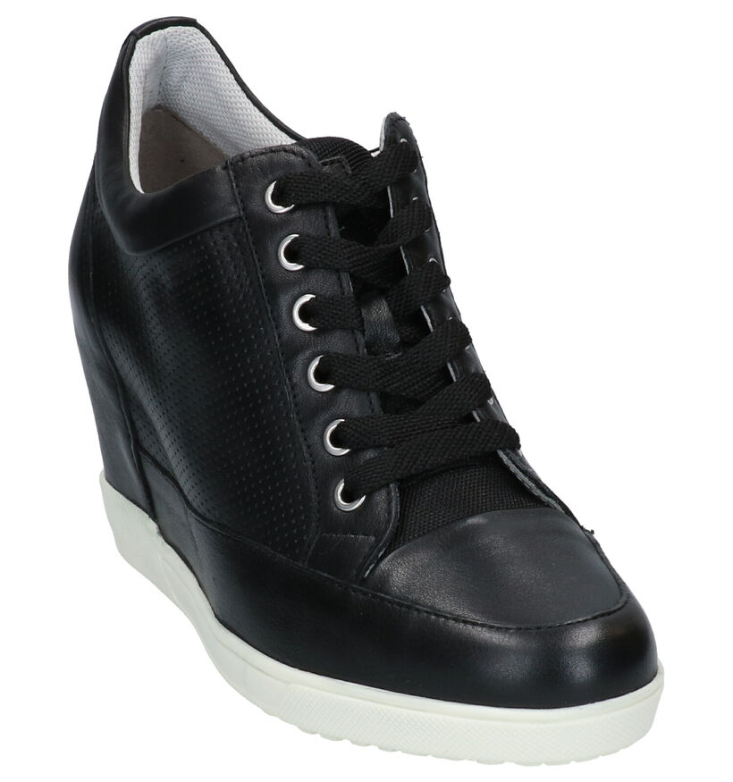 Geox Carum Zwarte Veterschoenen in leer (266859)