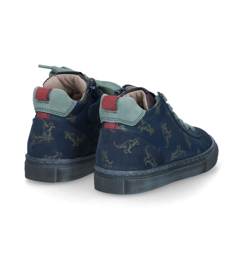 Stones and Bones Trust Blauwe Bottines met dino's voor jongens (313831) - geschikt voor steunzolen