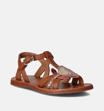 Pom d'Api Sandales Cognac/Or rose