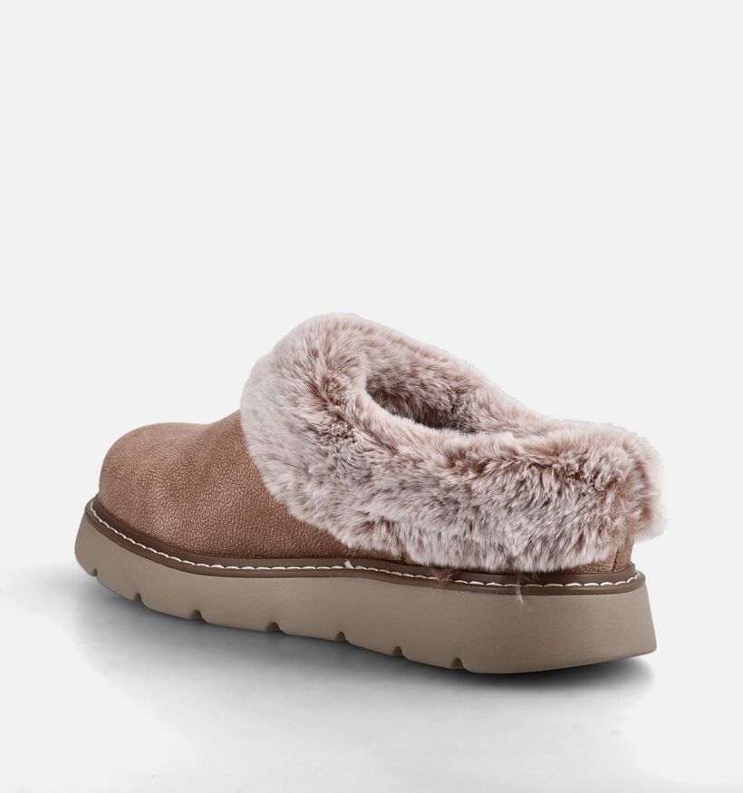 Skechers Keepsakes Lite Cozy Blend Pantoufles ferm&eacute;es en Taupe pour femmes (377958)