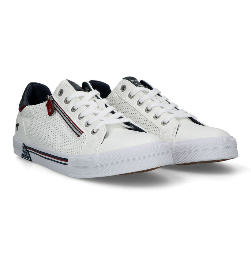 Mustang Chaussures à lacets en Blanc pour hommes (336655) - pour semelles orthopédiques