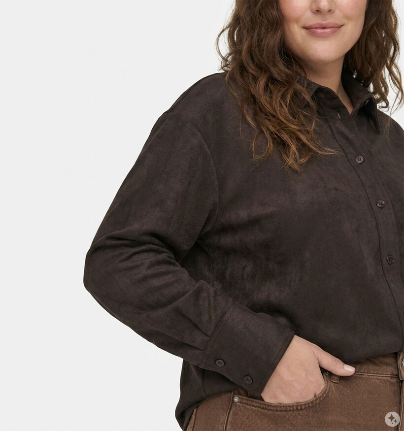 Vero Moda Curve Katty Donkerbruine Blouse met Lange Mouwen voor dames (381435)