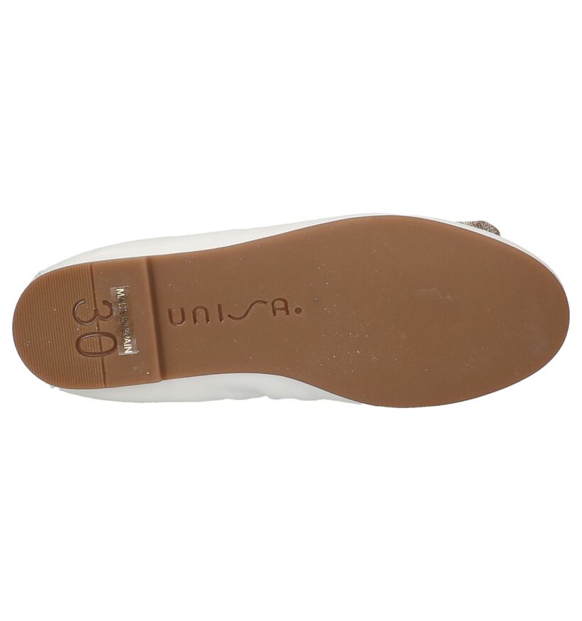 Lichtbeige Unisa Ballerina's in leer (217296)