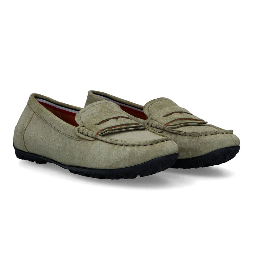 Geox Kosmopolis Grip Mocassins en Vert kaki pour femmes (326670) - pour semelles orthopédiques