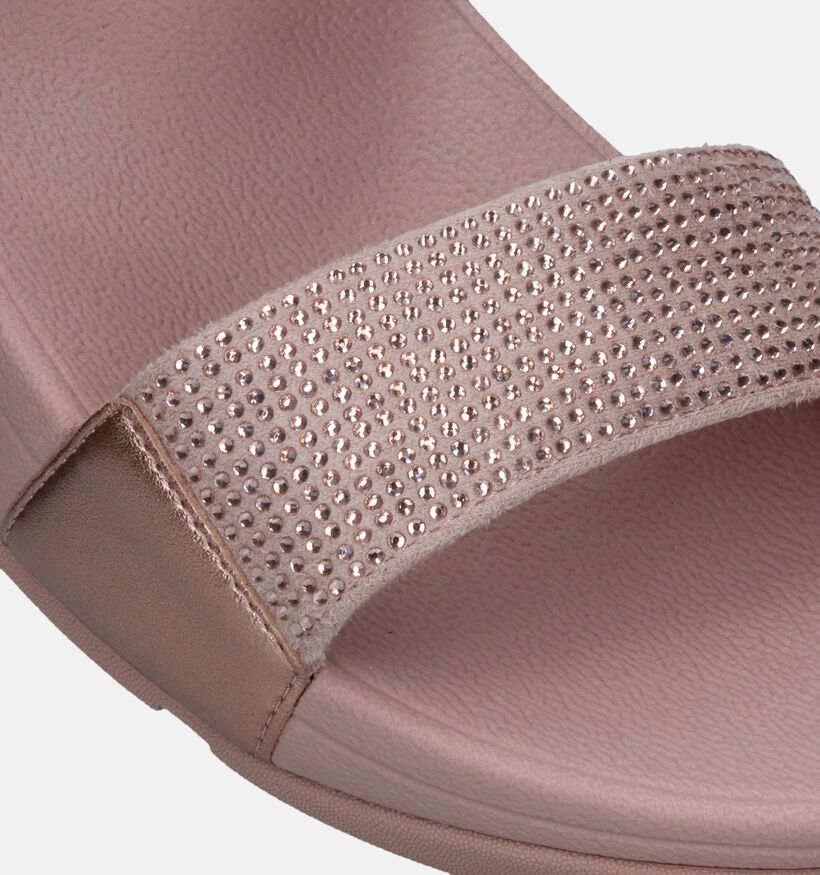 FitFlop Rose Gold Crystal Embellished Beige Slippers voor dames (336980)