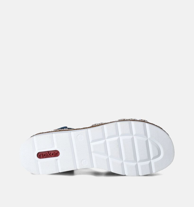 Rieker Sandales talon compensé en Bleu pour femmes (354929)