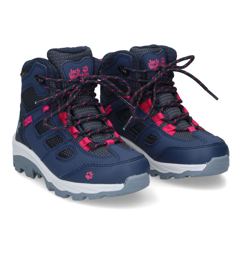 Jack Wolfskin Vojo Texapore Blauwe Hoge Wandelschoenen in kunstleer (307743)