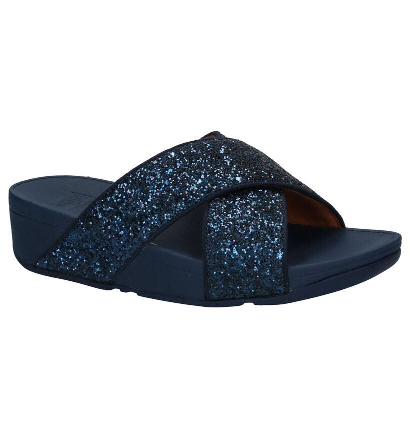 FitFlop Lulu Glitter Blauwe Slippers in kunststof (286108)