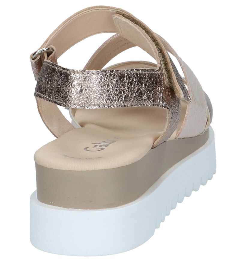 Rose Gold Sandalen met Plateauzool Gabor Best Fitting, , pdp