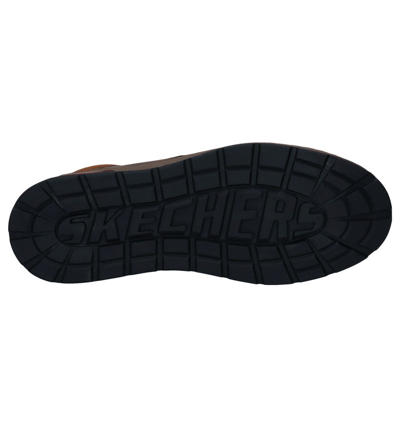 Skechers Evenston Renli Chaussures Hautes en Noir en cuir (295656)