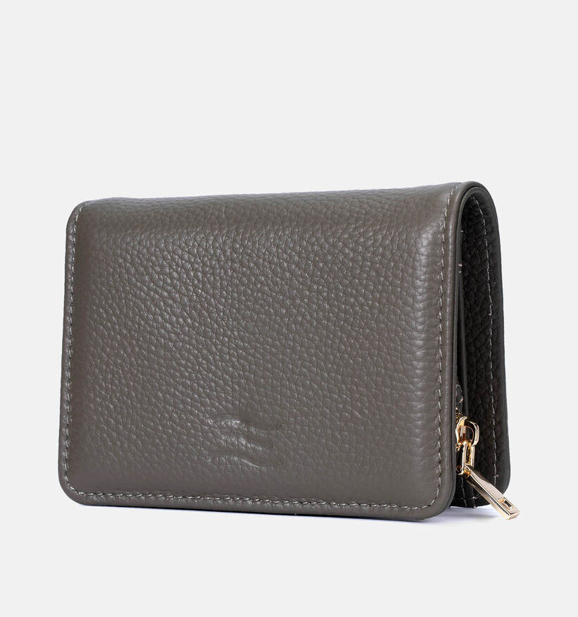 Crinkles Porte-monnaie zippé en Taupe pour femmes (365771)