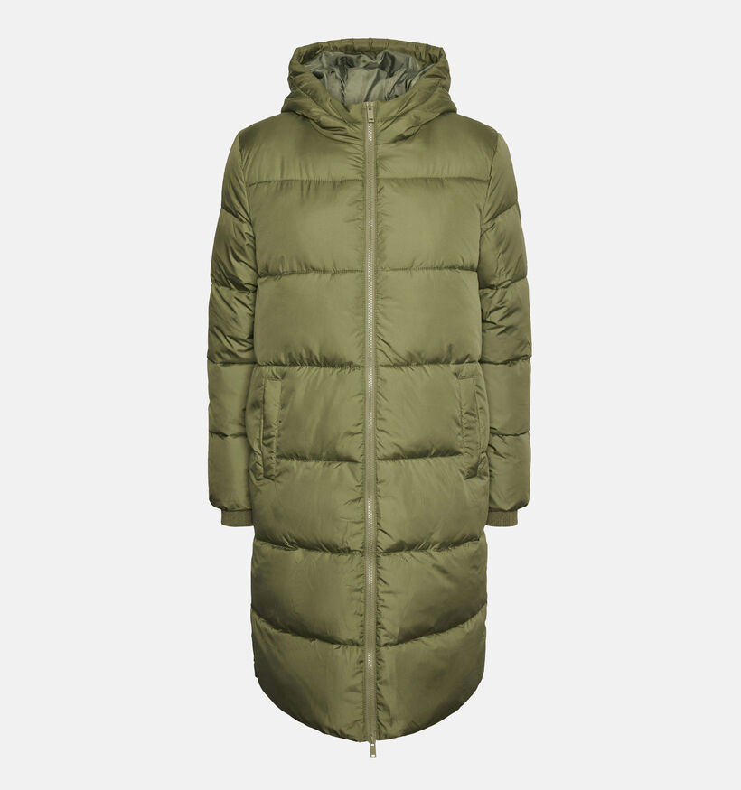 Pieces Bee Kaki Lange puffer jas voor dames (342964)
