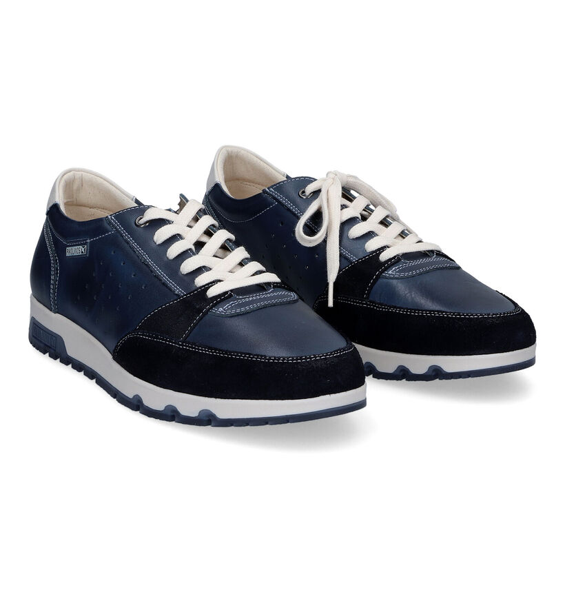 Pikolinos Alarcon Blauwe Veterschoenen in stof (308033)