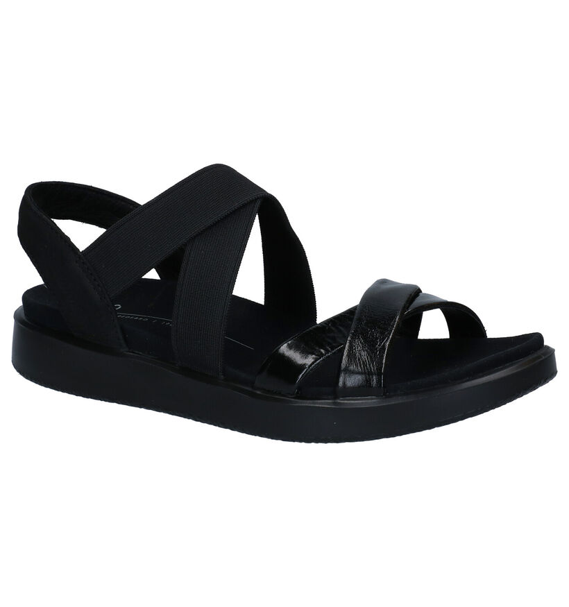 Ecco Flowt Zwarte Sandalen in leer (287295)