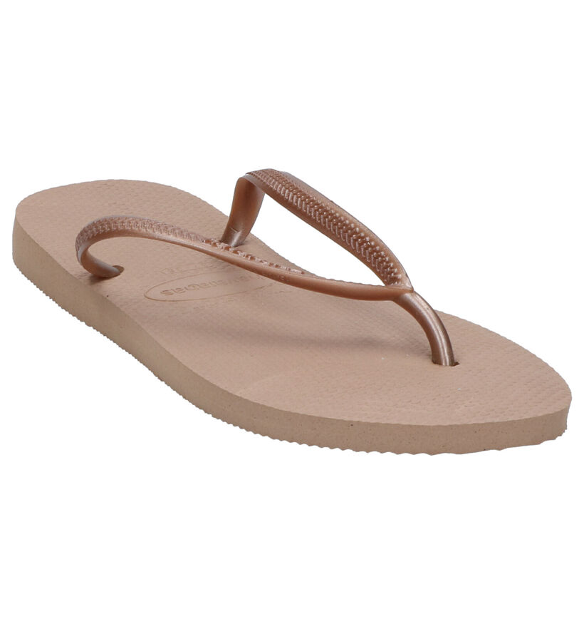 Havaianas Slim Tongs en Or en synthétique (275874)