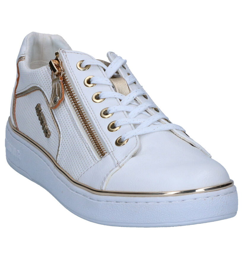 Mustang Witte Sneakers in kunstleer (305348)