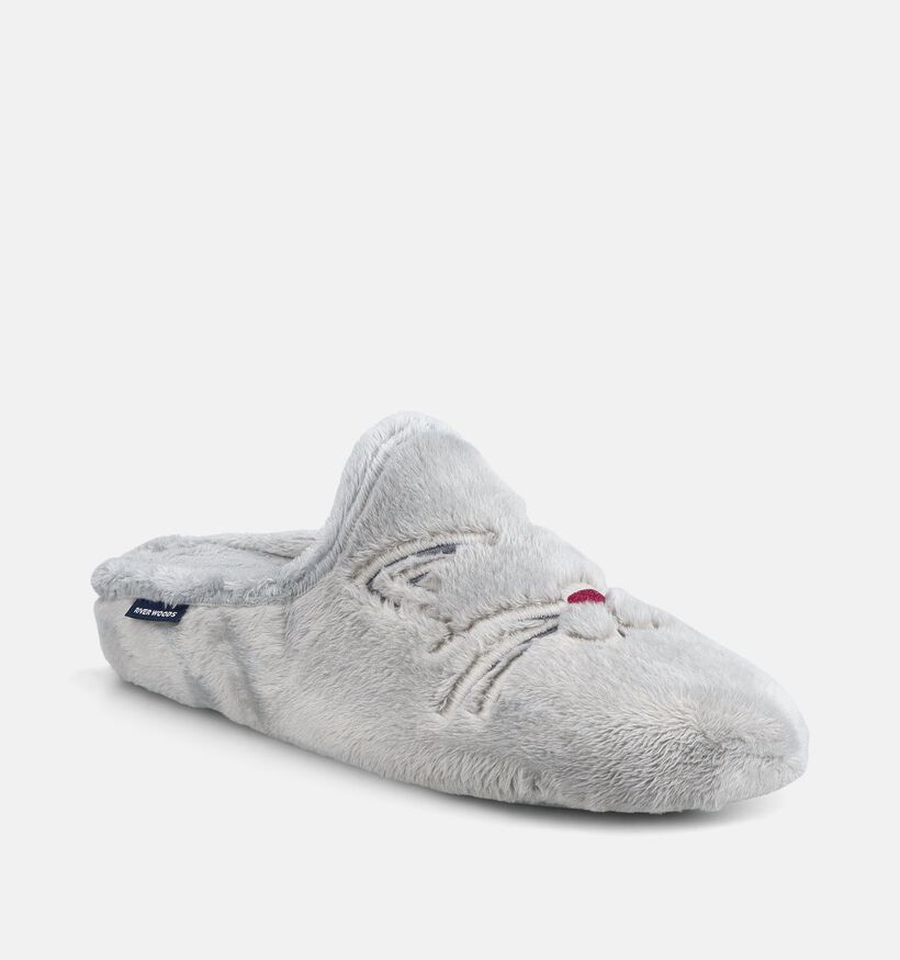 River Woods Pippa Pantoufles en Gris pour femmes (381122) - pour semelles orthop&eacute;diques