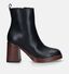 Sweet Lemon Daisy Bottillons avec talon carré en Noir pour femmes (333064)