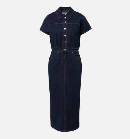 Lange jurk blauw