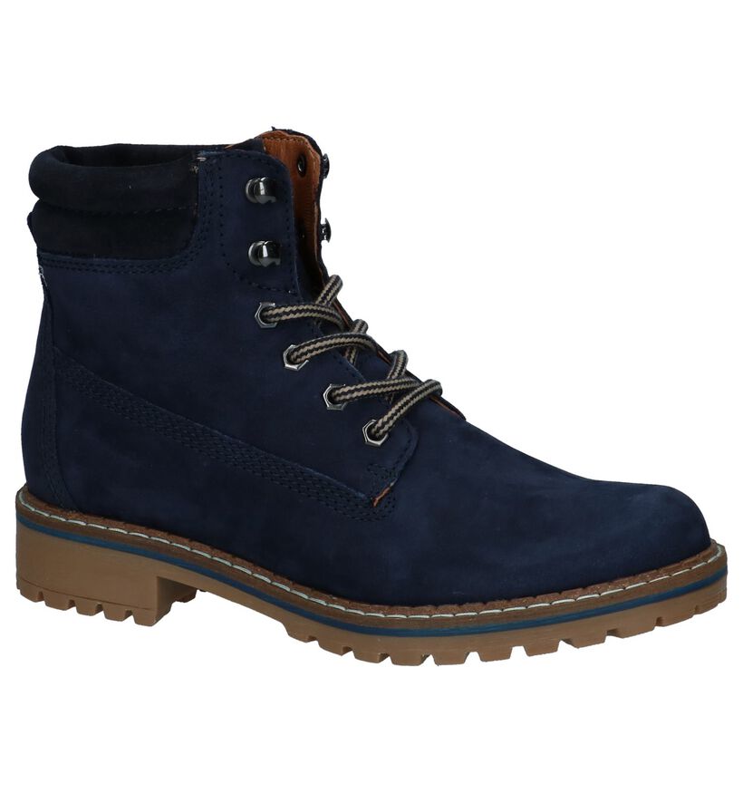 Donkerblauwe Veterboots Dazzle in nubuck (223952)